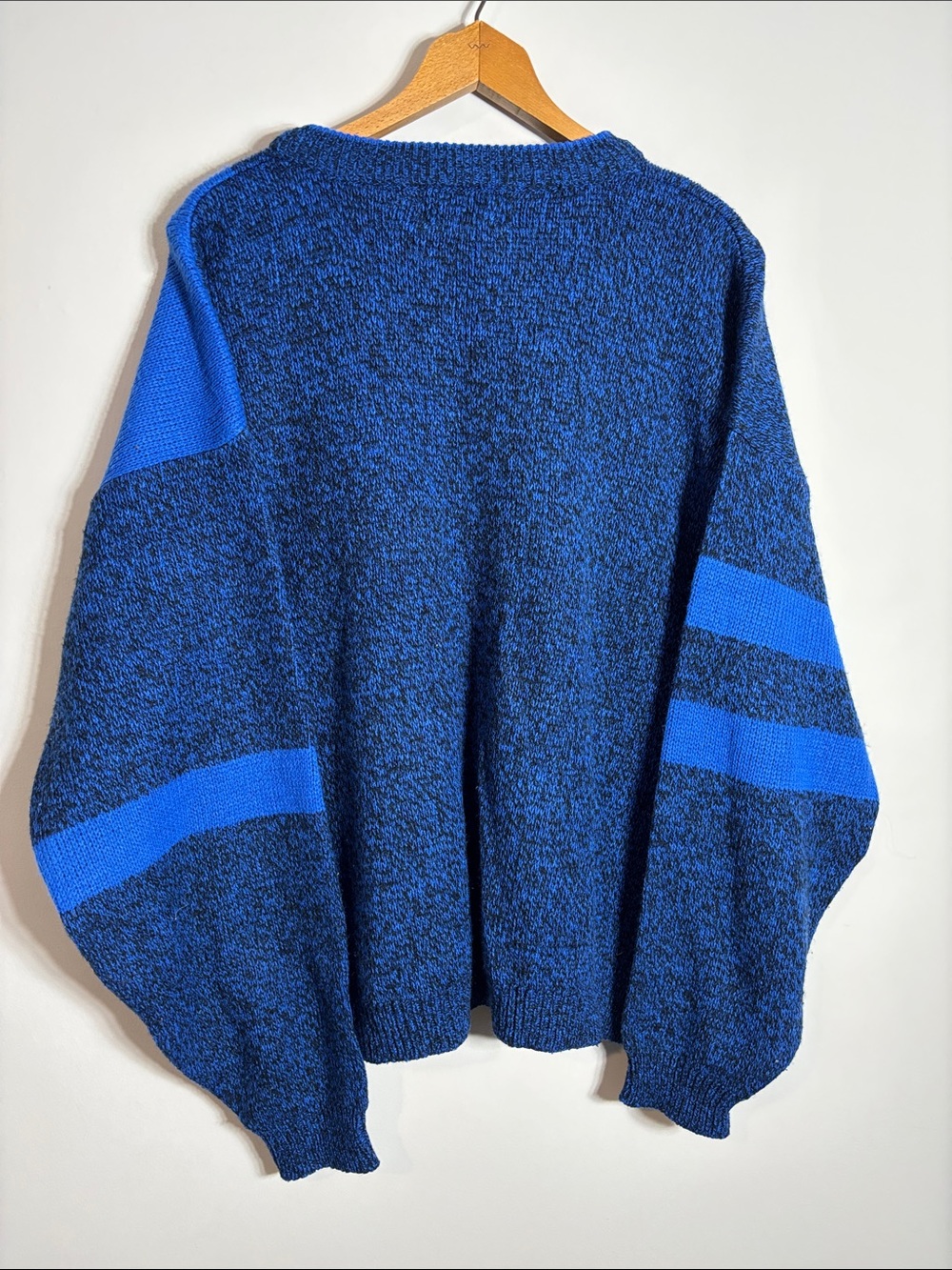 Vintage 90s Bugle Boy Sweater Blue Colorblock Striped - Picture 4 of 4